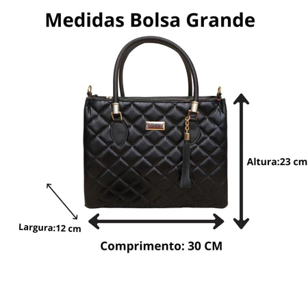 BOLSA TRANSVERSAL FEMININA DE COURO COM CARTEIRA