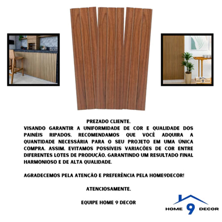 20 REVESTIMENTOS DE PAINEL RIPADO DECORATIVO MDF 45X11