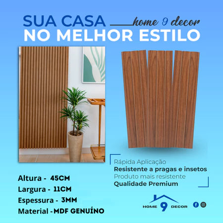 20 REVESTIMENTOS DE PAINEL RIPADO DECORATIVO MDF 45X11